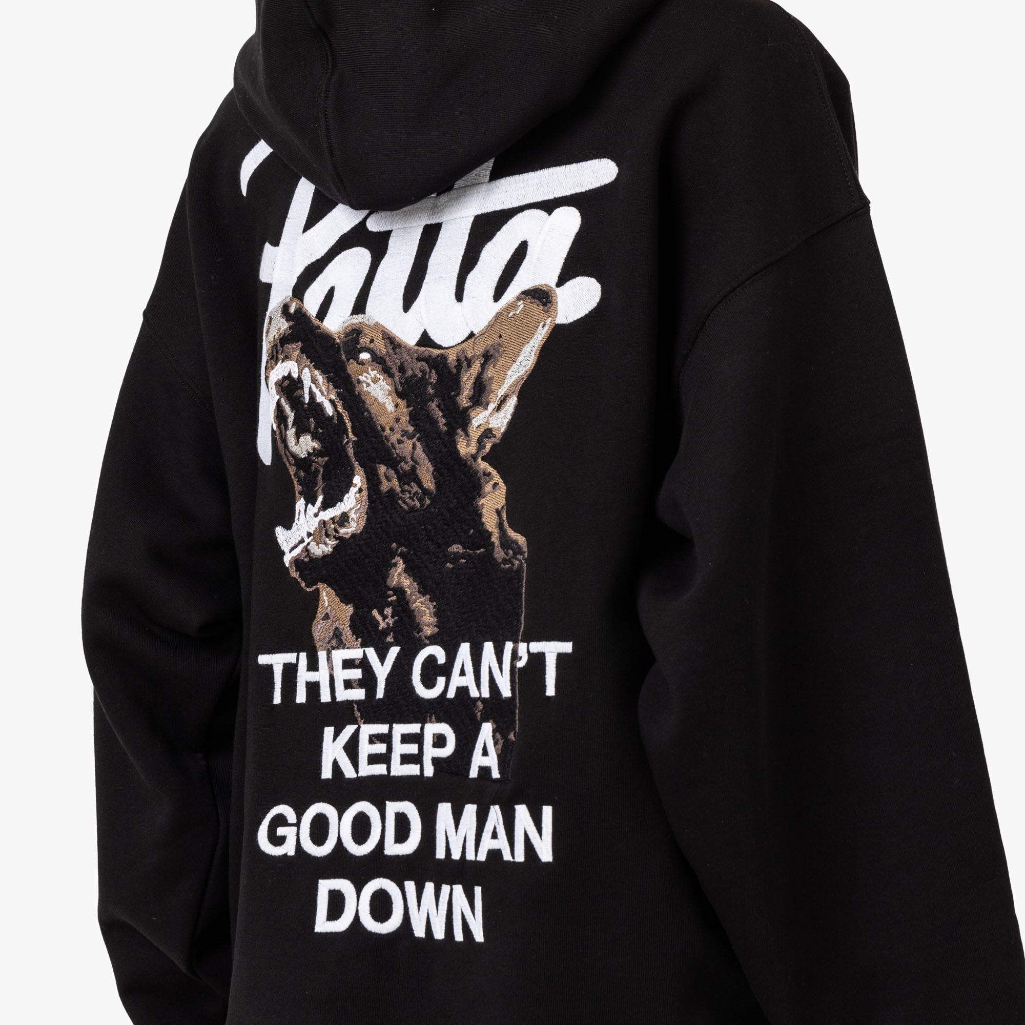 Patta Patta Bark Boxy Hooded Sweater Black
