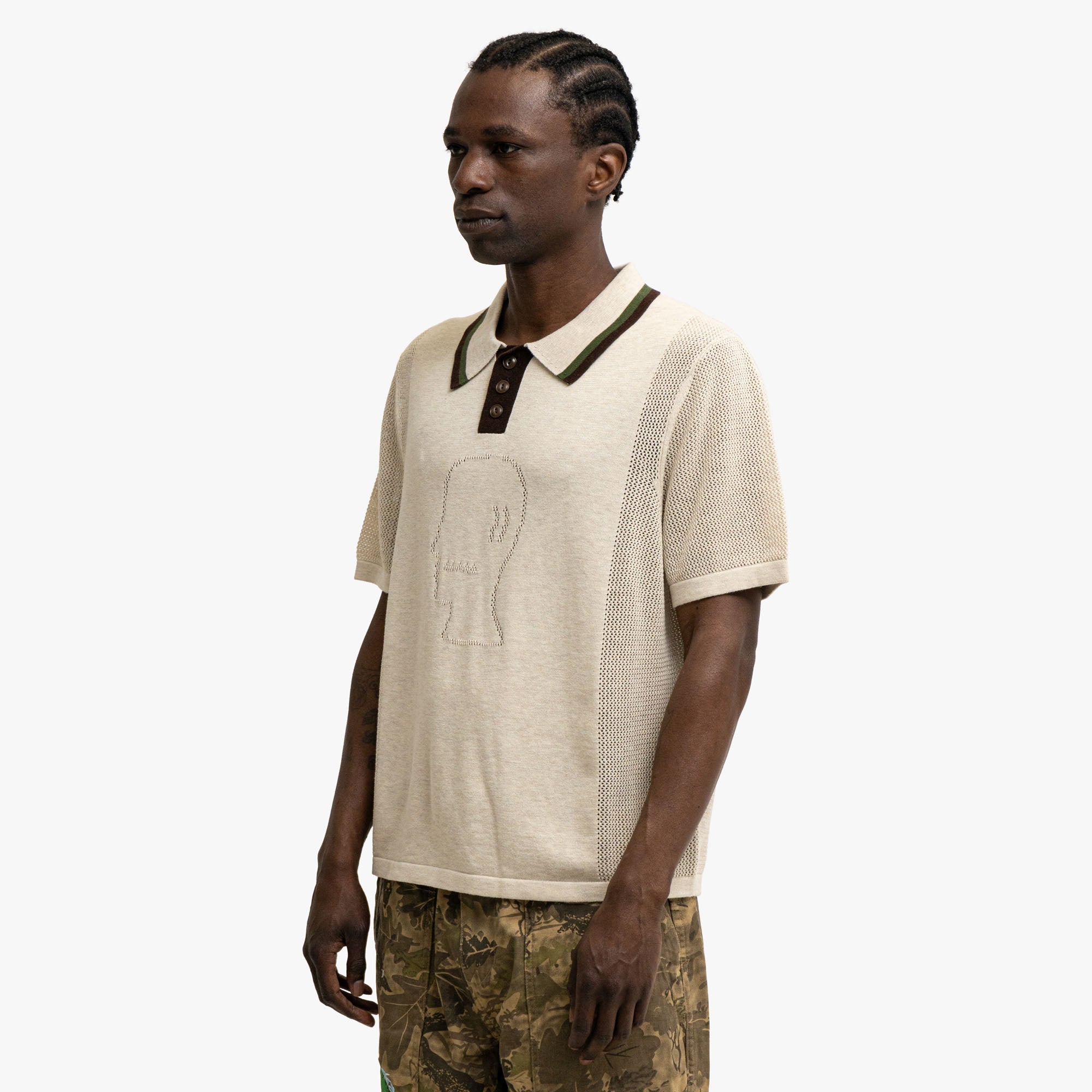 Brain Dead Logo Head Polo Natural
