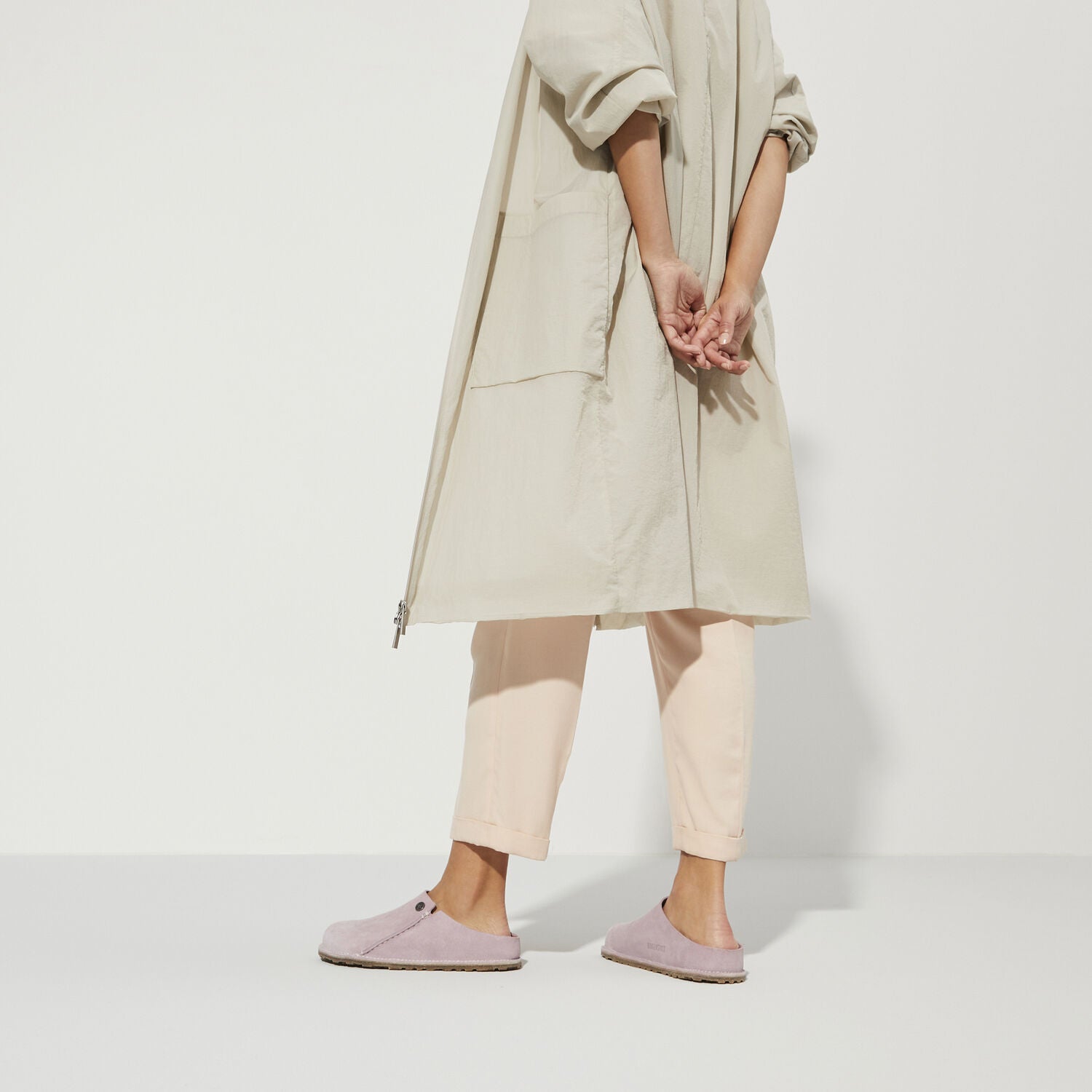 UNISEX BIRKENSTOCK ZERMATT PREMIUM SUEDE CLOG | LAVENDER / BLUSH