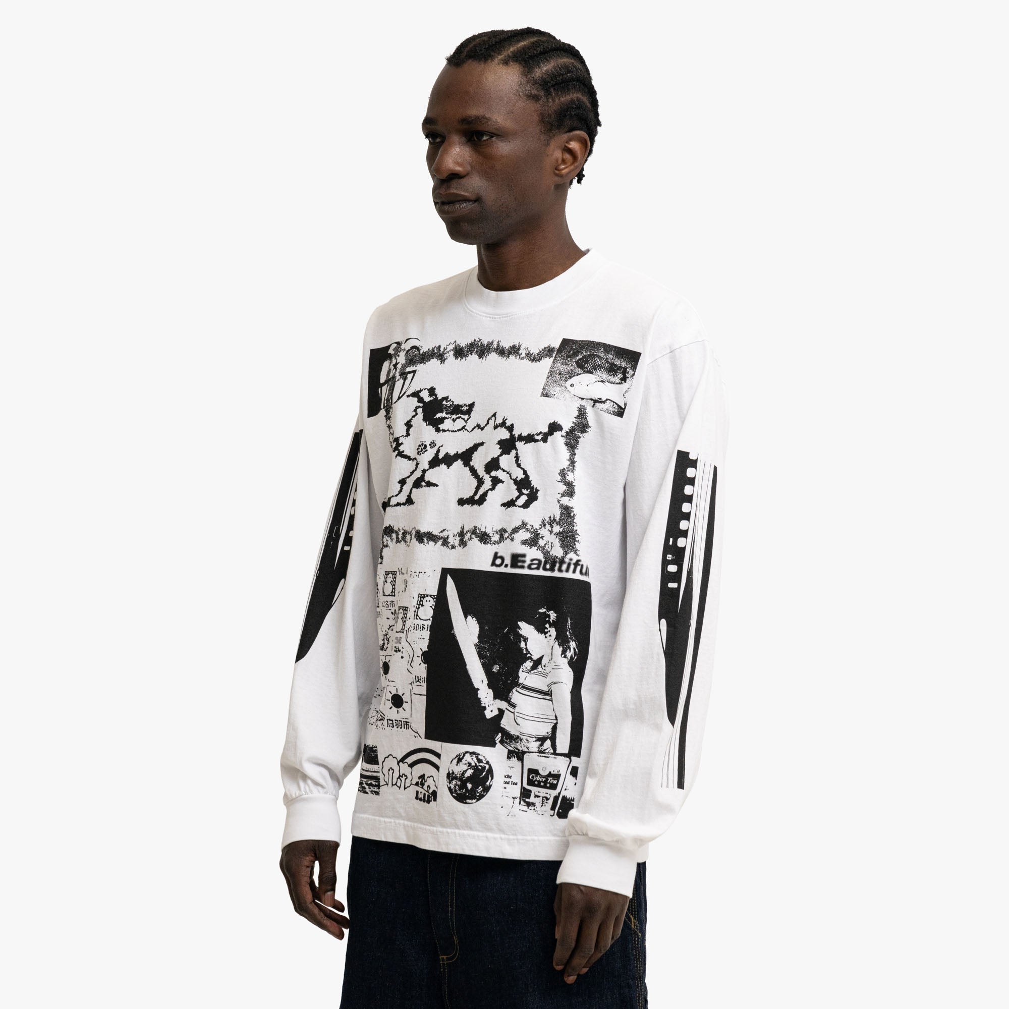 b.Eautiful x kiiro Shinkansen LS Shirt White