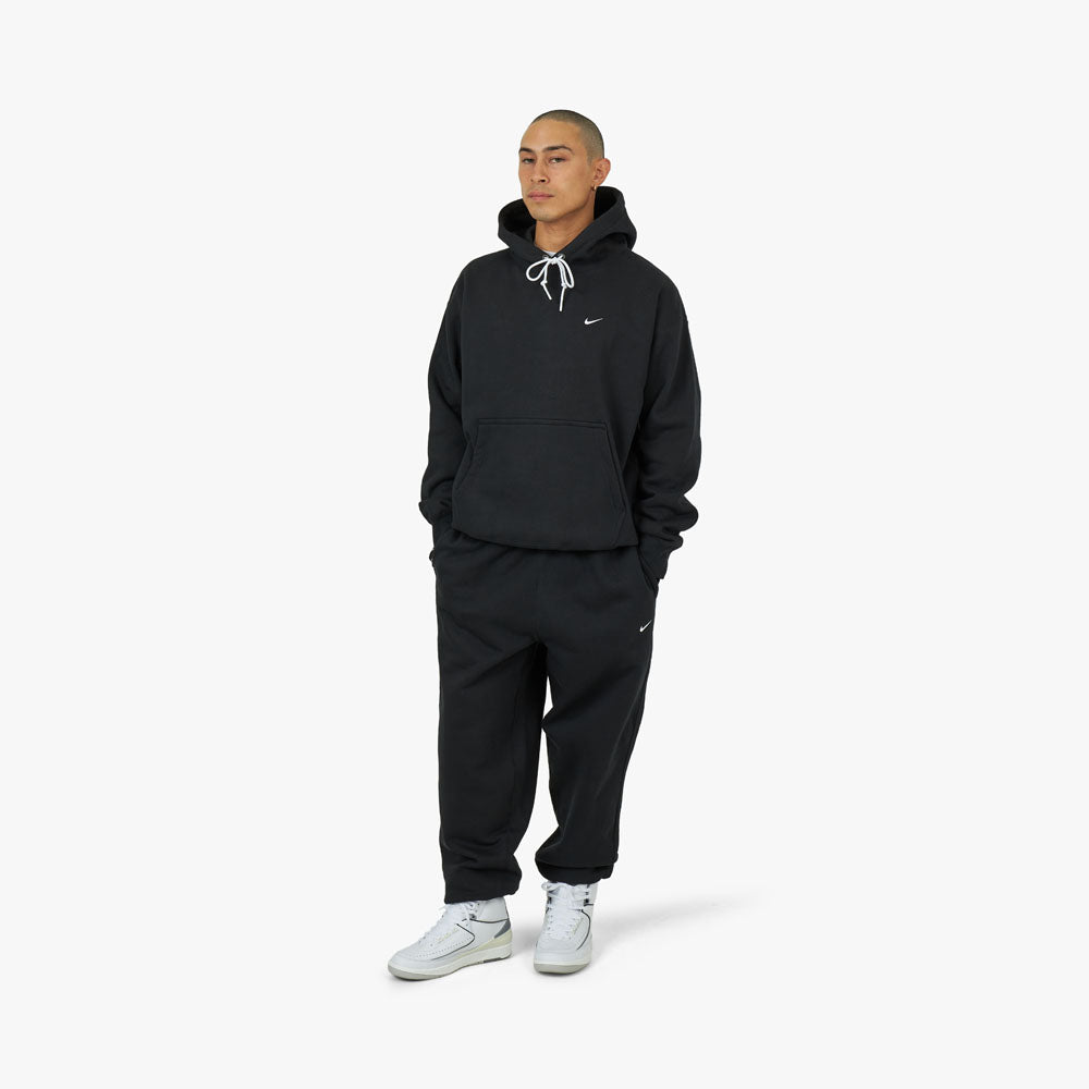 Nike Solo Swoosh Fleece Pullover Hoodie Black / White