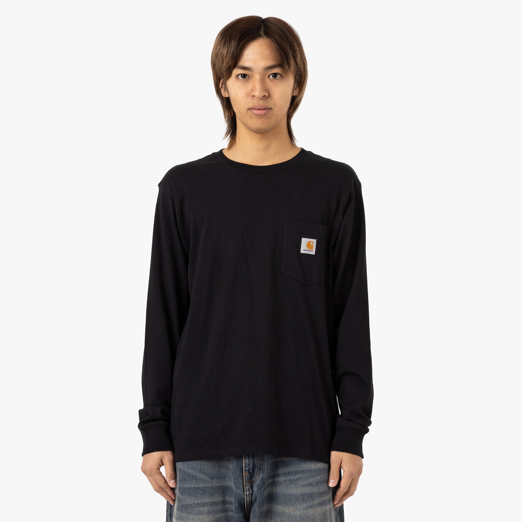 Carhartt WIP L/S Pocket T-Shirt Cotton Single Jersey / Black