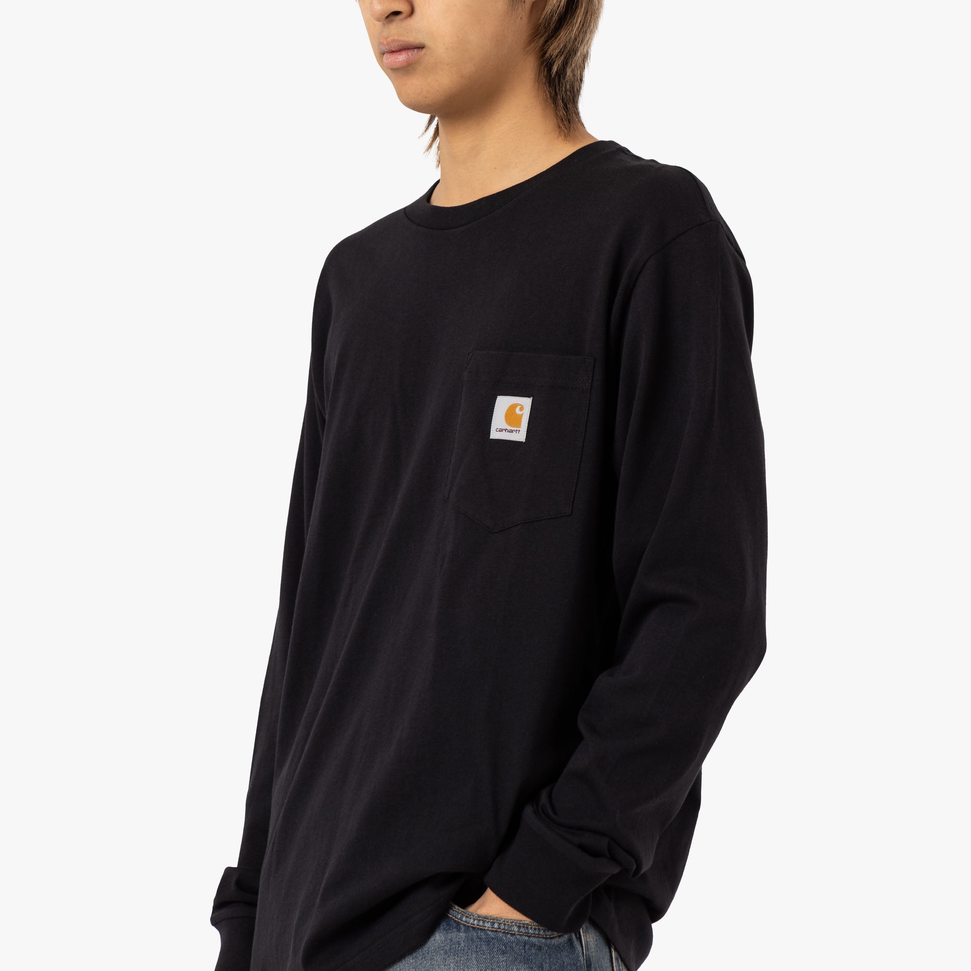Carhartt WIP L/S Pocket T-Shirt Cotton Single Jersey / Black