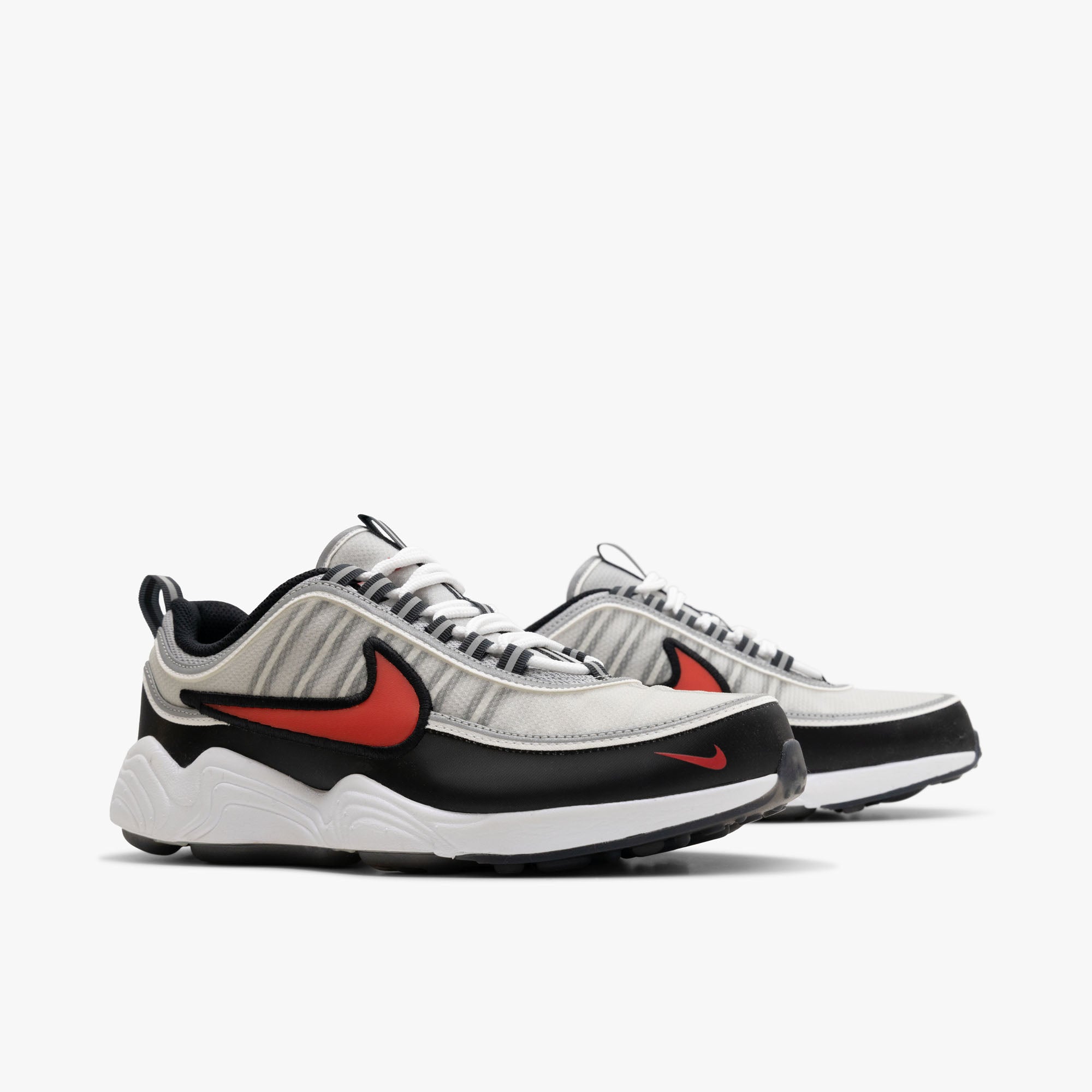 Nike Air Zoom Spiridon Metallic Silver / Sport Red - Black