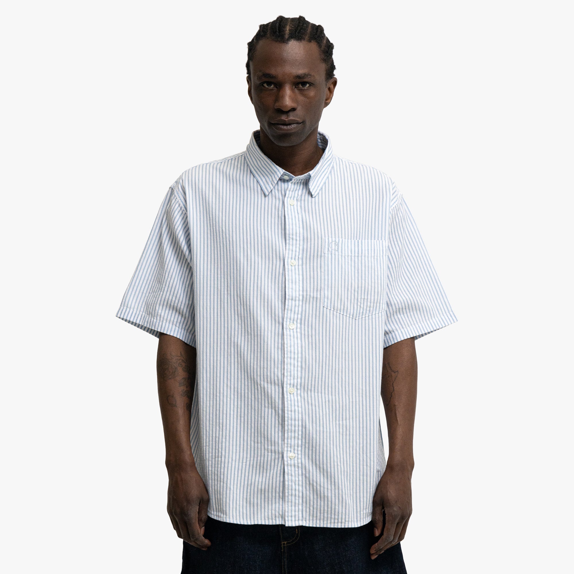 Carhartt WIP Phelps Shirt Poplin Blue Stripe