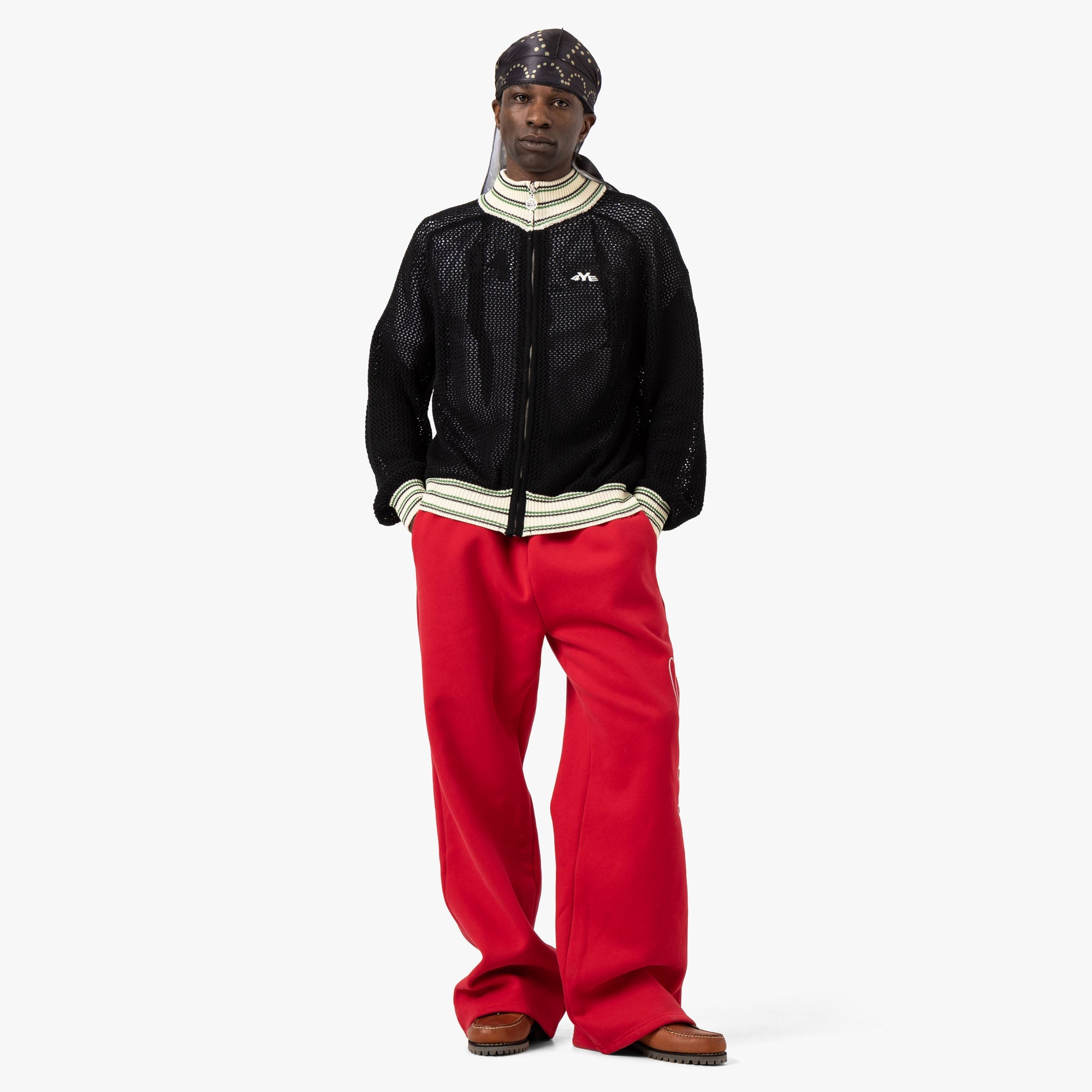 4YE Knit Track Jacket / Black / Green