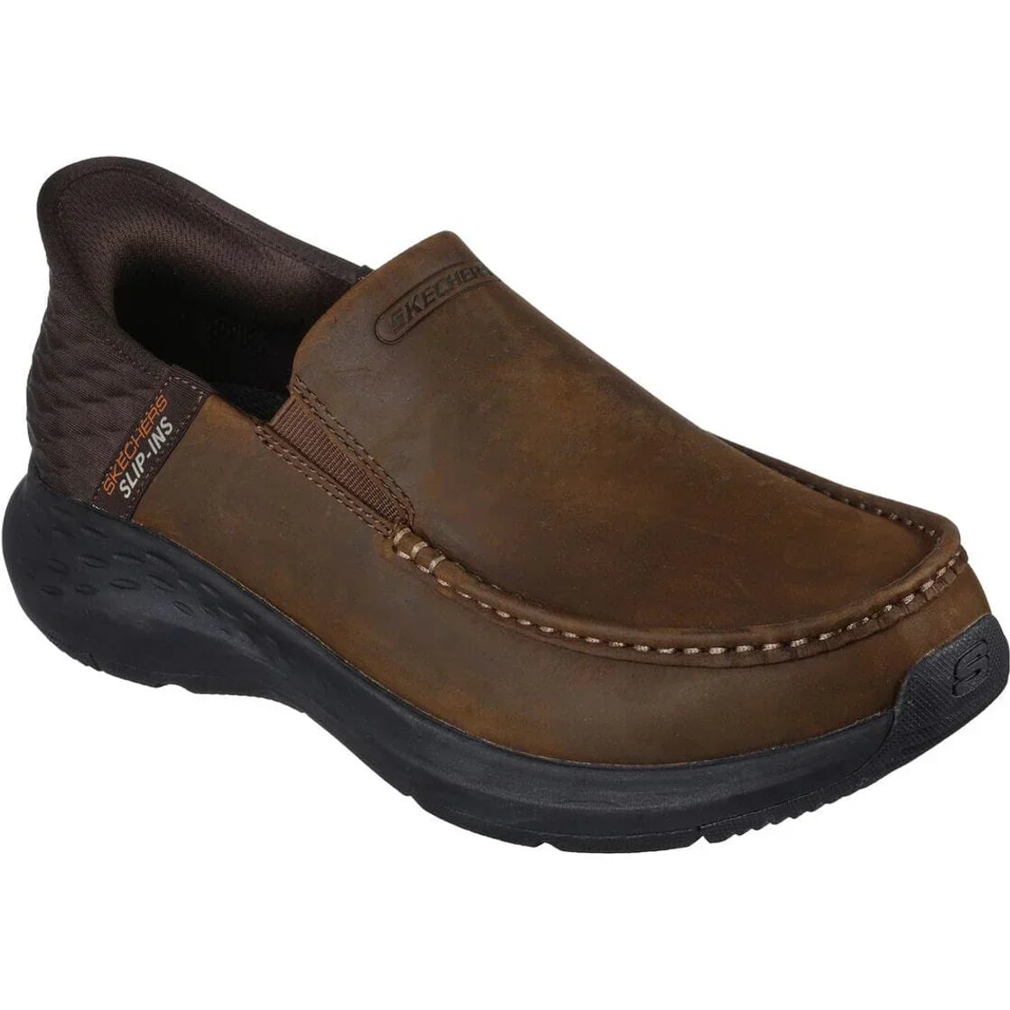 MEN'S SKECHERS SLIP-INS RELAXED FIT PARSON - OSWIN | DARK BROWN