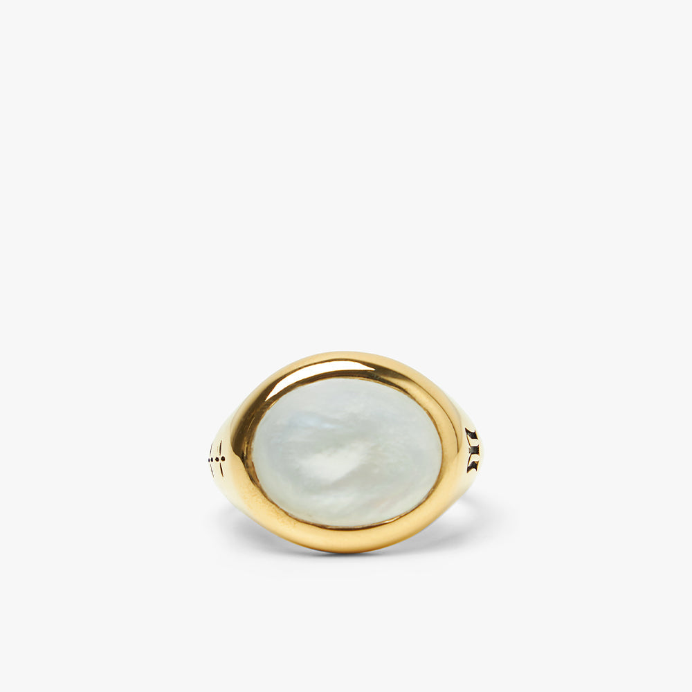 MAPLE Tubby Ring 14K Gold Plated / Mother Of Pearl