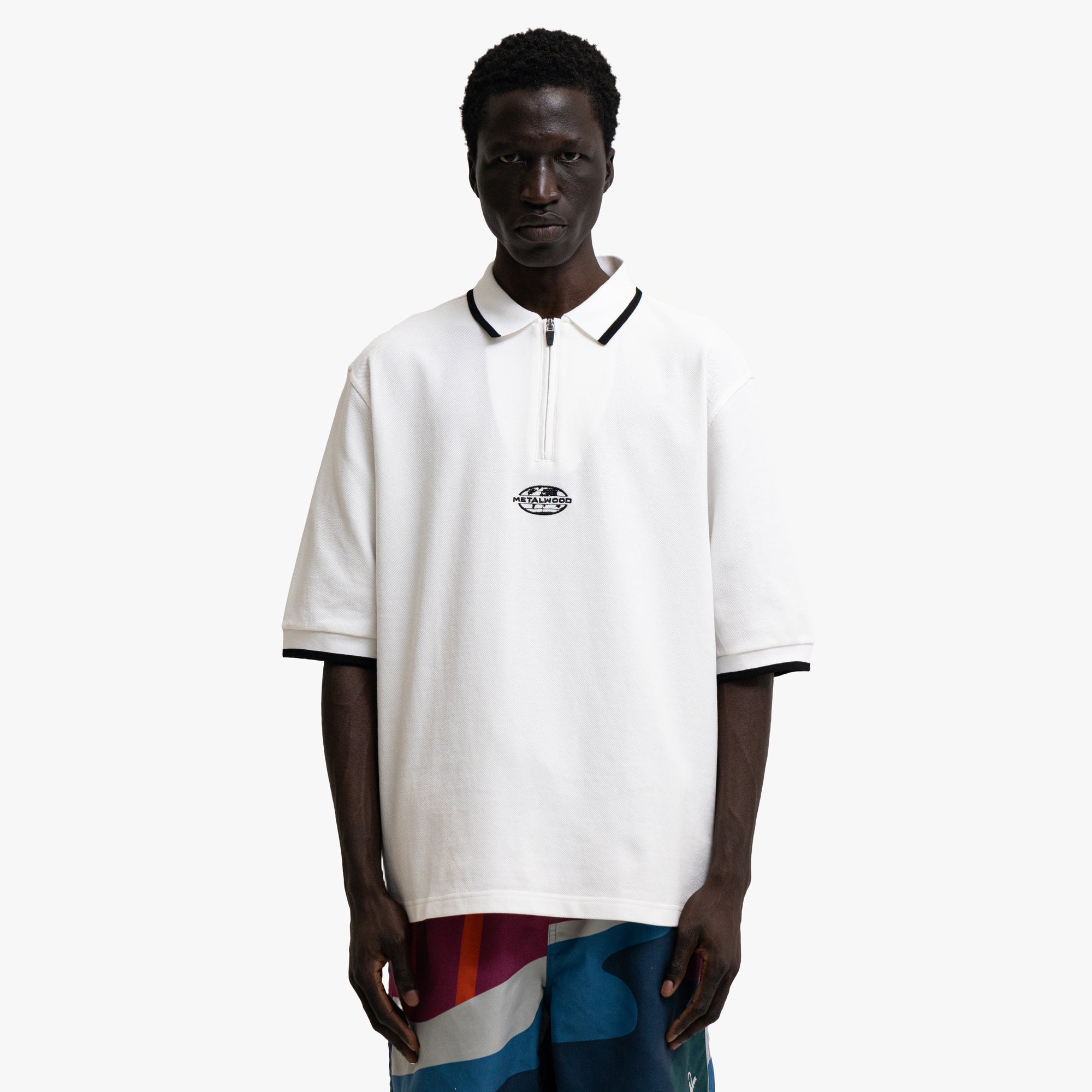 Metalwood World Class Zip Polo White