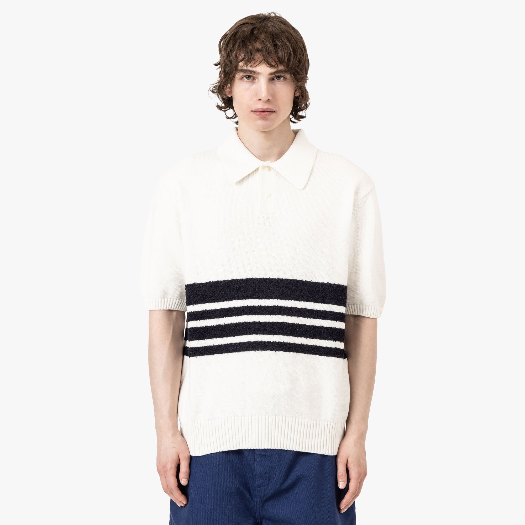 Palmes Panel Knit Polo Off-White