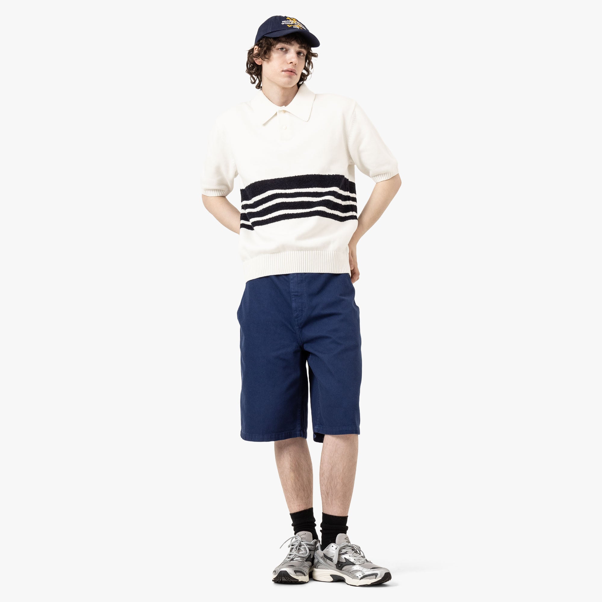 Palmes Panel Knit Polo Off-White