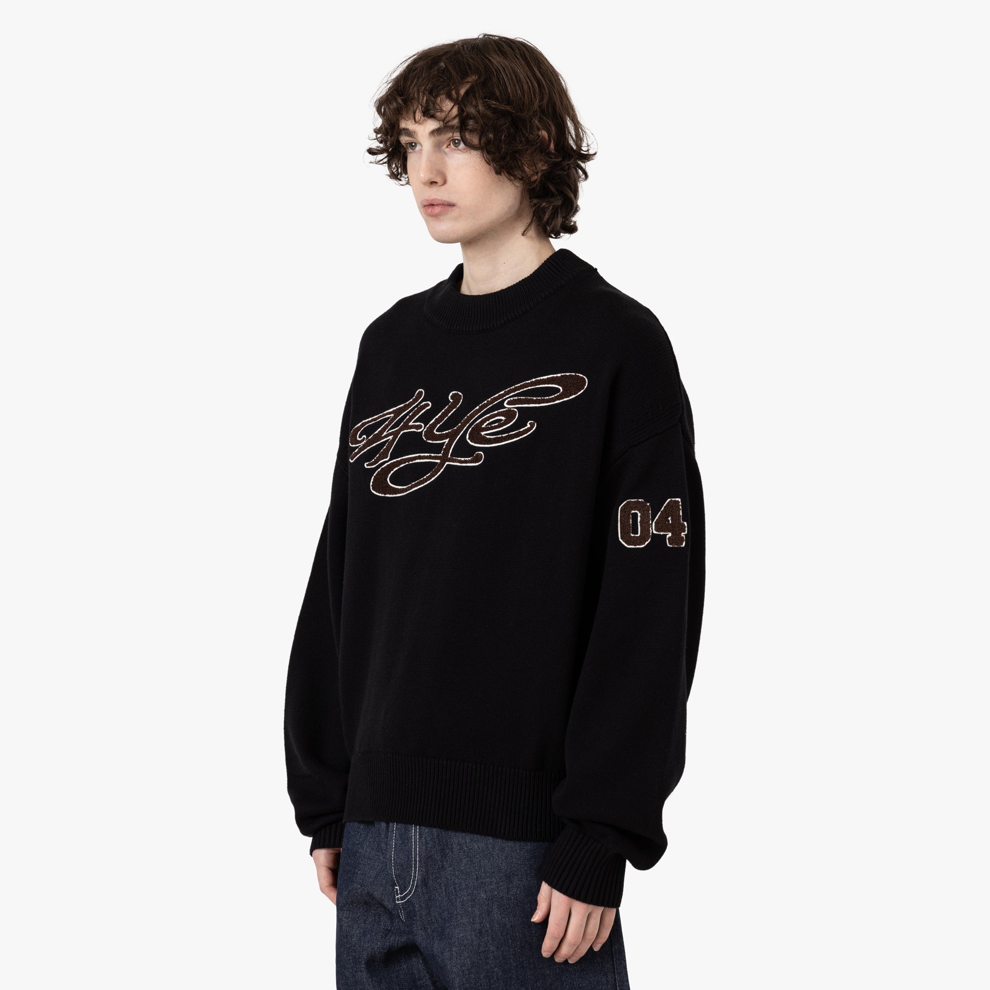 4YE Chenille Knit Sweater / Black