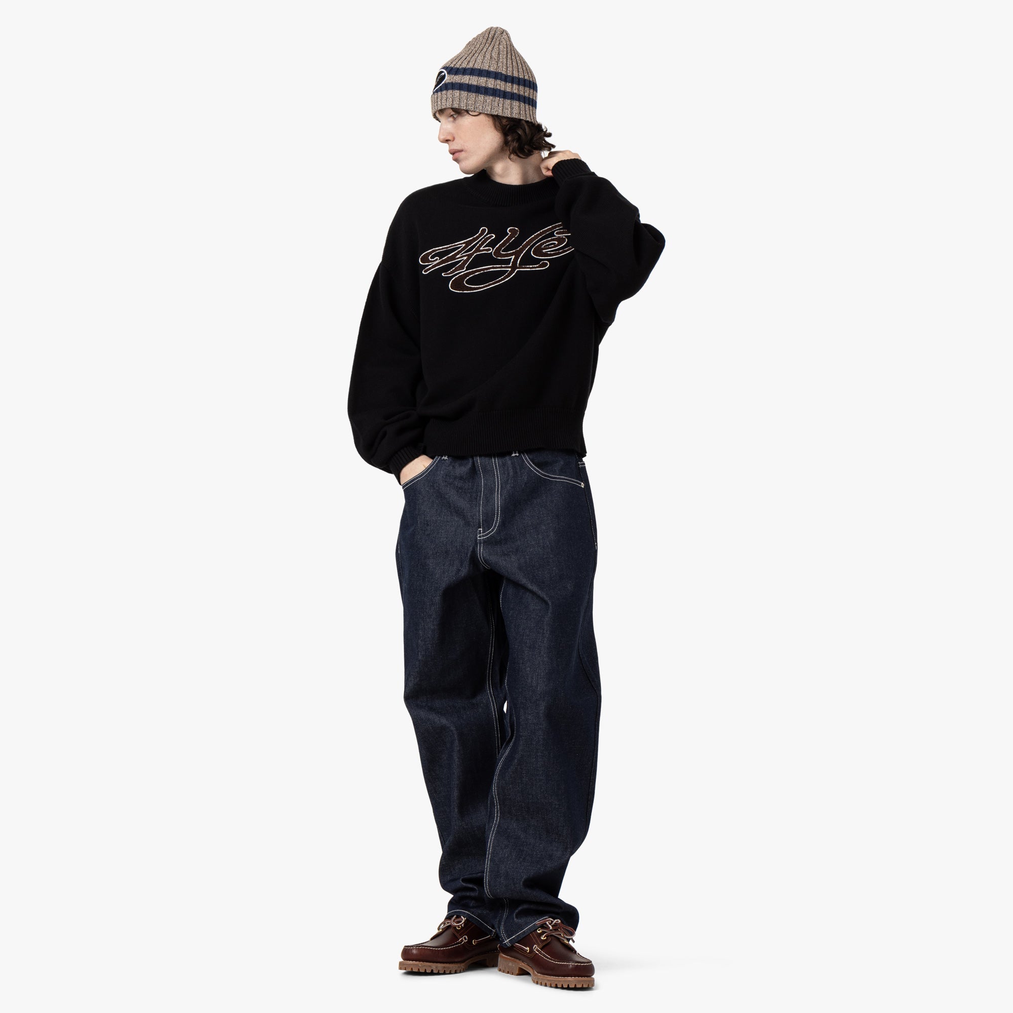 4YE Chenille Knit Sweater / Black