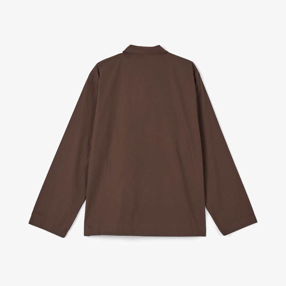 Tekla Poplin Long Sleeve Shirt / Coffee