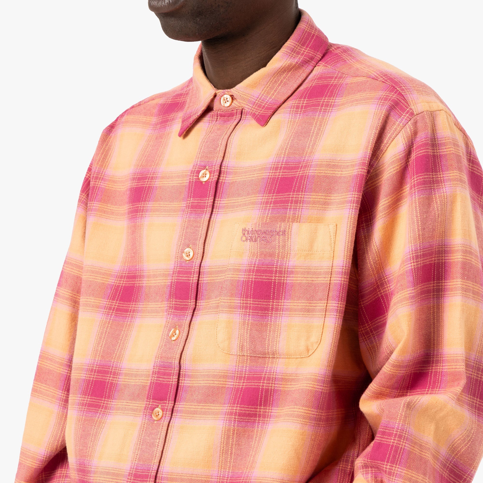 thisisneverthat Shadow Plaid Flannel Shirt / Pink