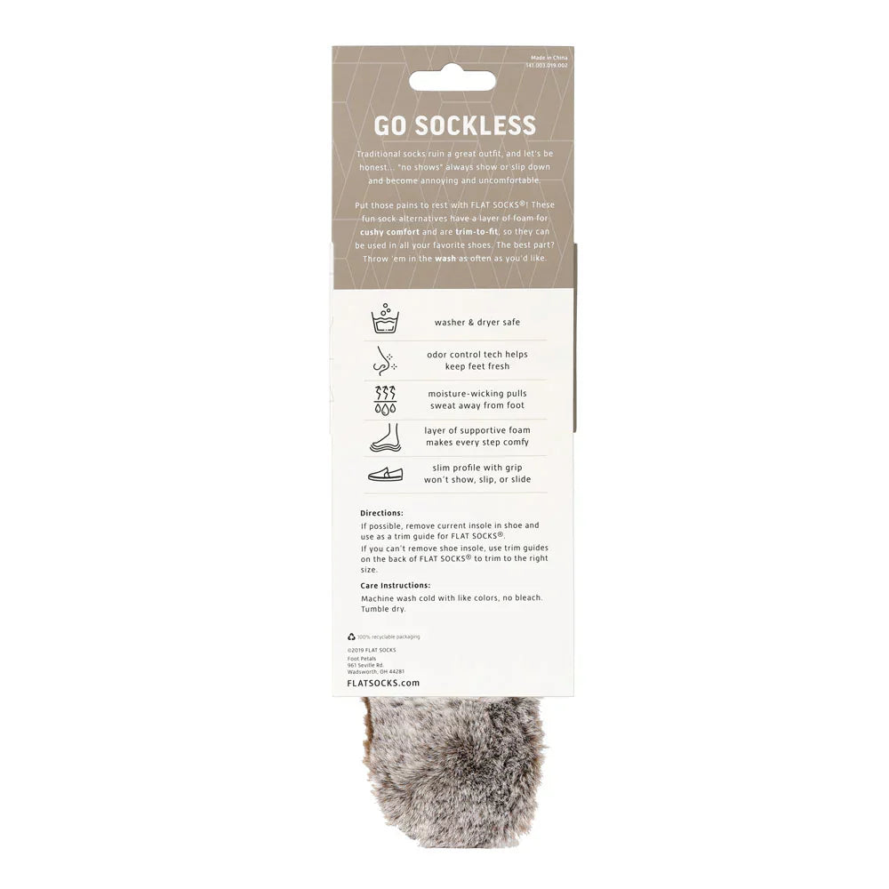UNISEX FLAT SOCKS FAUX FUR | CHESTNUT