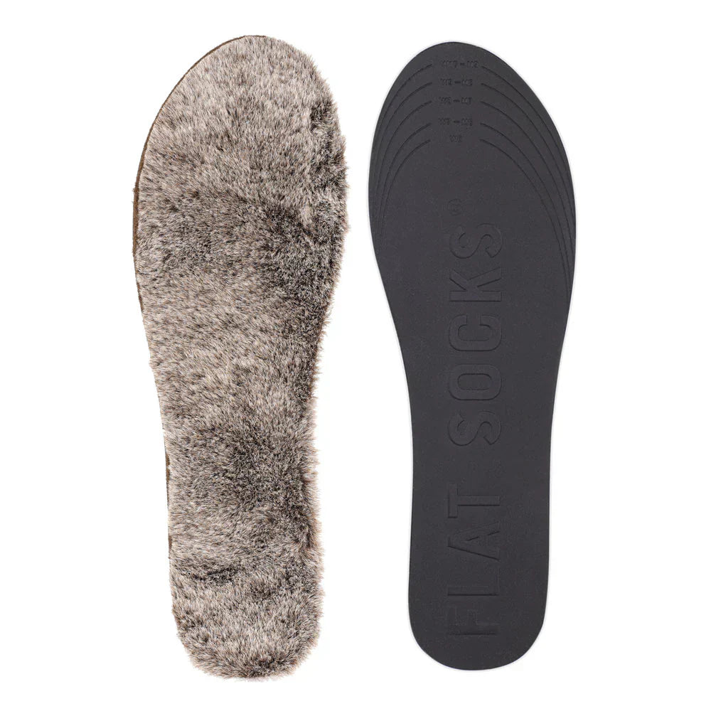UNISEX FLAT SOCKS FAUX FUR | CHESTNUT