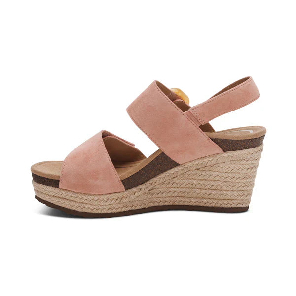WOMEN'S AETREX ASHLEY ARCH SUPPORT WEDGE SANDAL | ROSE