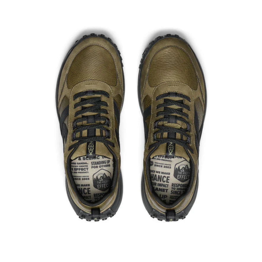 MEN'S KEEN KS86 LEATHER SNEAKER | DARK OLIVE / BLACK