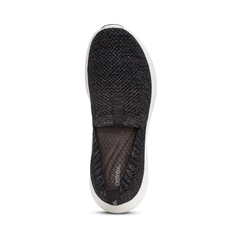 WOMEN'S AETREX ANGIE ARCH SUPPORT SNEAKERS SHIMMERY | BLACK