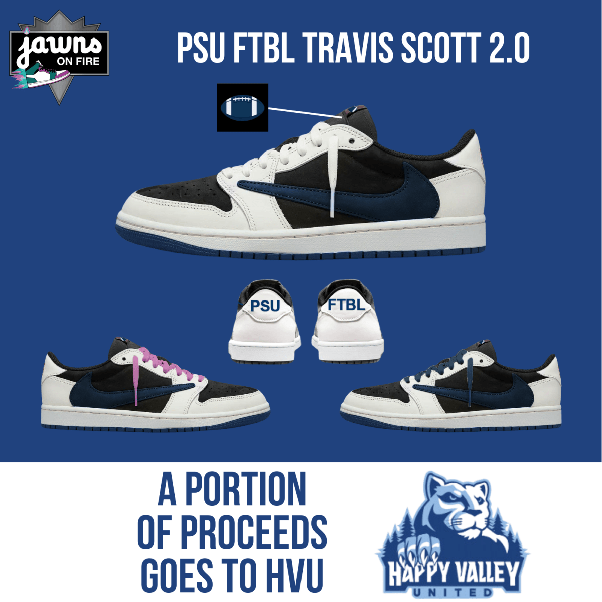 Pre-Order - Custom Travis Scott Penn State Sneaker 2.0