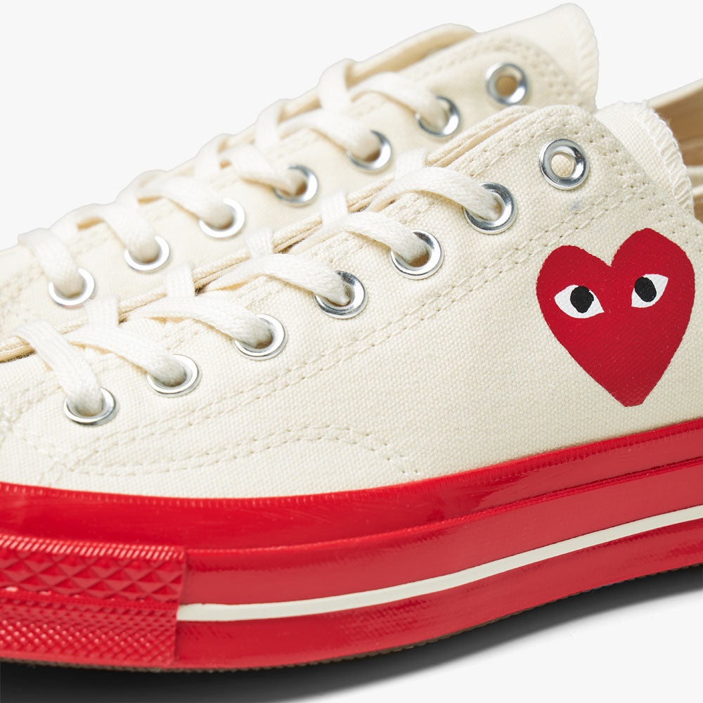 Converse x COMME des GARÇONS PLAY Chuck Taylor OX Off White / Red Sole