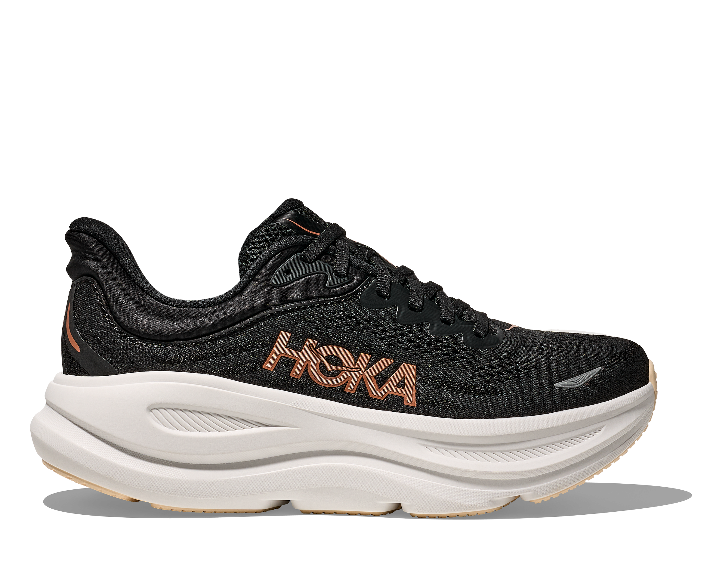 WOMEN'S HOKA BONDI 9 | BLACK / ROSE GOLD