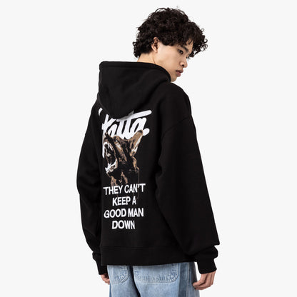 Patta Patta Bark Boxy Hooded Sweater Black