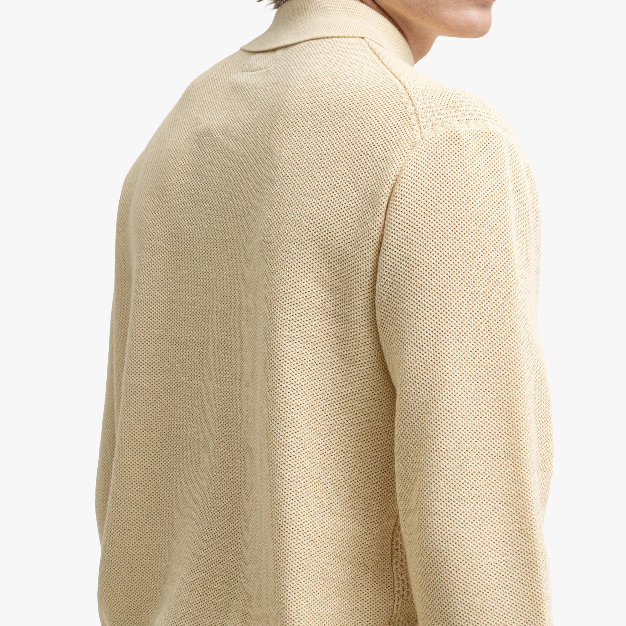 BEAMS PLUS Knit Polo Diamond Off White