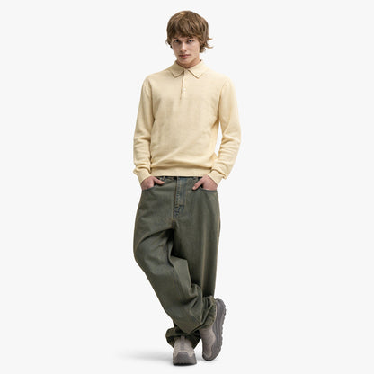 BEAMS PLUS Knit Polo Diamond Off White