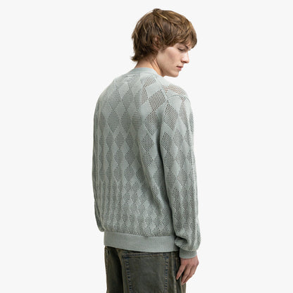 BEAMS PLUS Diamond Mesh Cardigan Sax