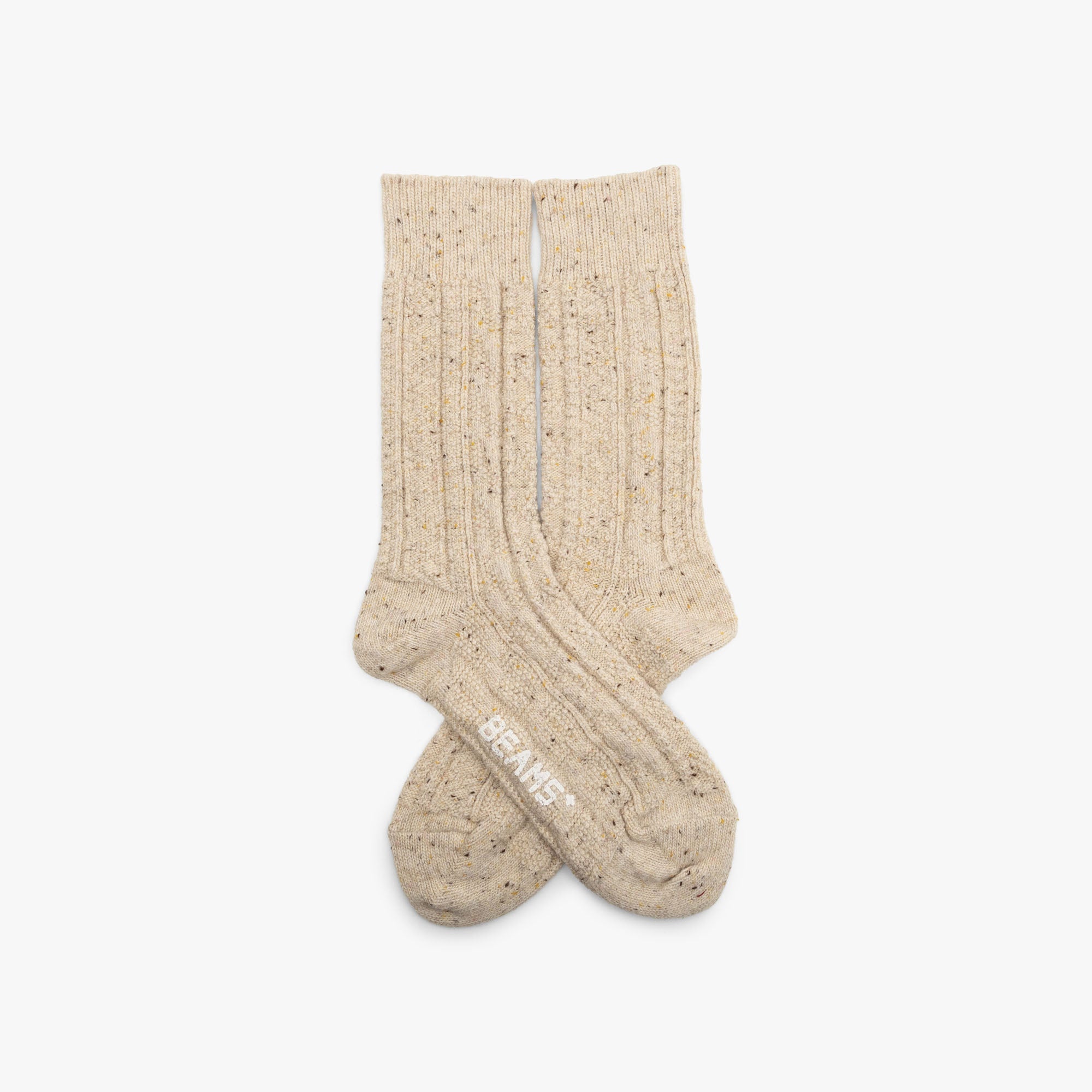 BEAMS PLUS Cable Nep Crazy Socks / Off-White