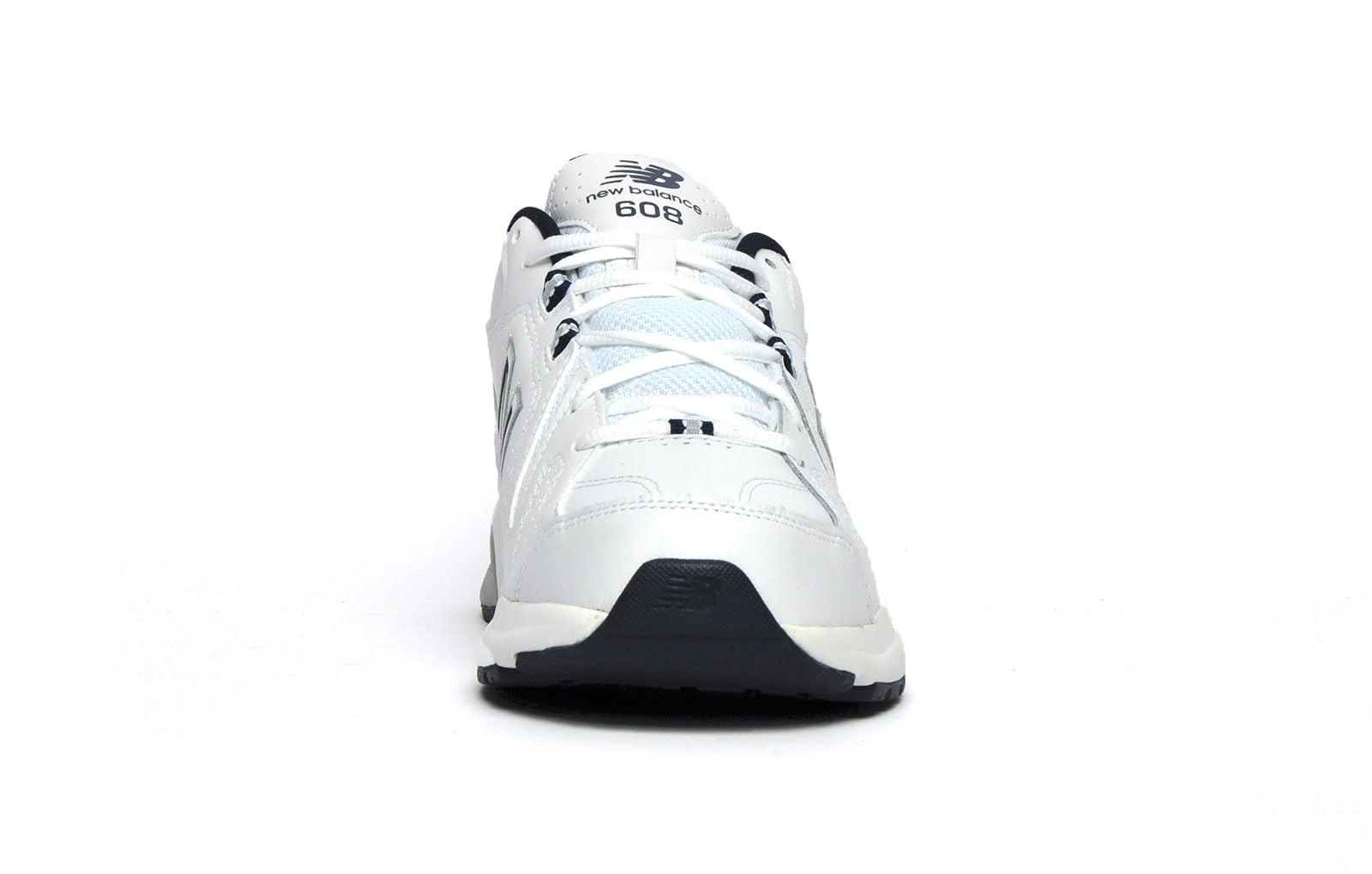 New Balance Men's 608 V5 Casual Comfort Cross Trainer, White/Navy, 10.5