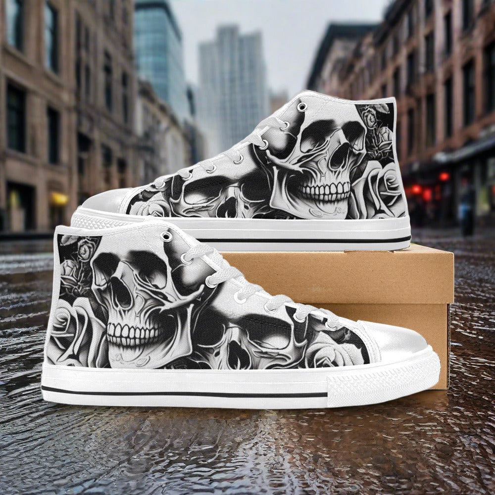 Freaky Shoes® Grey Skulls & Roses Women