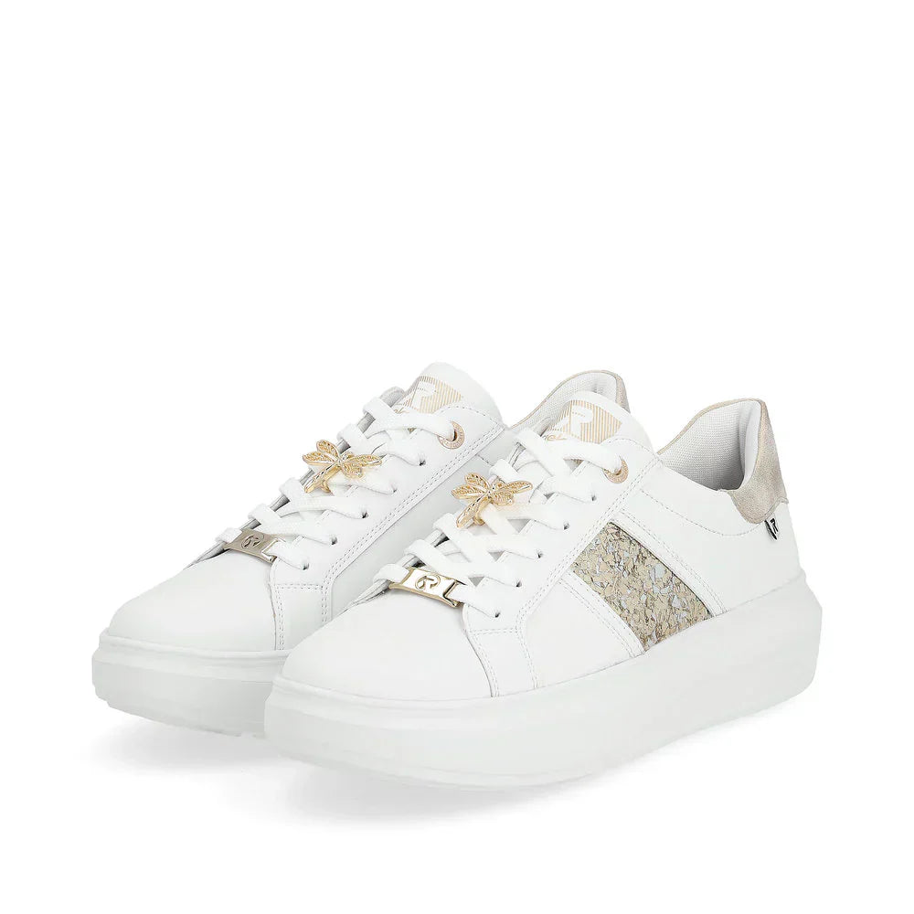 WOMEN'S RIEKER ADELIA 02 | WEISS / MUSCHEL / GOLD-SILBER