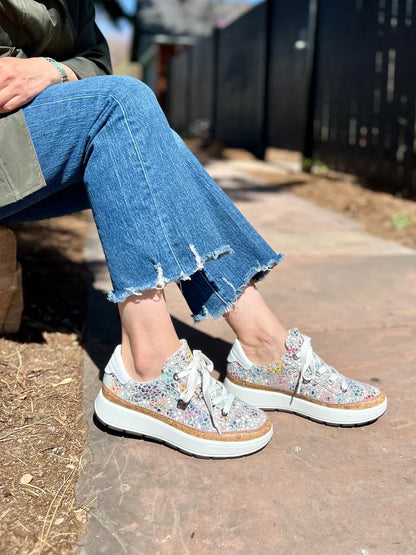 WOMEN'S ARA REM NATURAL SNEAKER | STONE / WHITE / KONFETTI