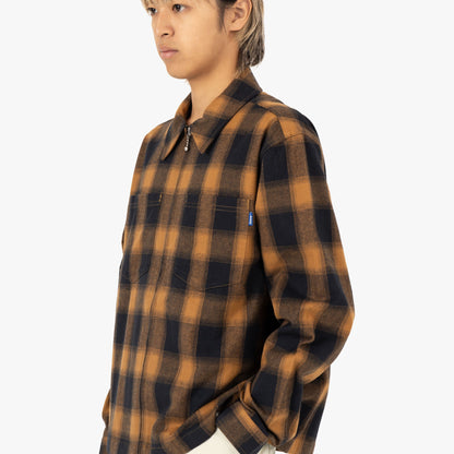 Awake NY Brushed Flannel Shirt Jacket Orange / Multi