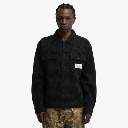 Brain Dead Waffle Button Shirt Black