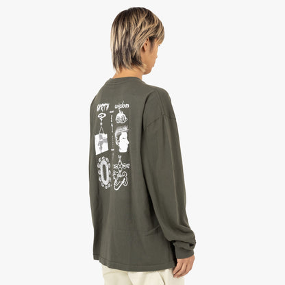 Brain Dead Earth Wisdom L/S Shirt / Dark Green