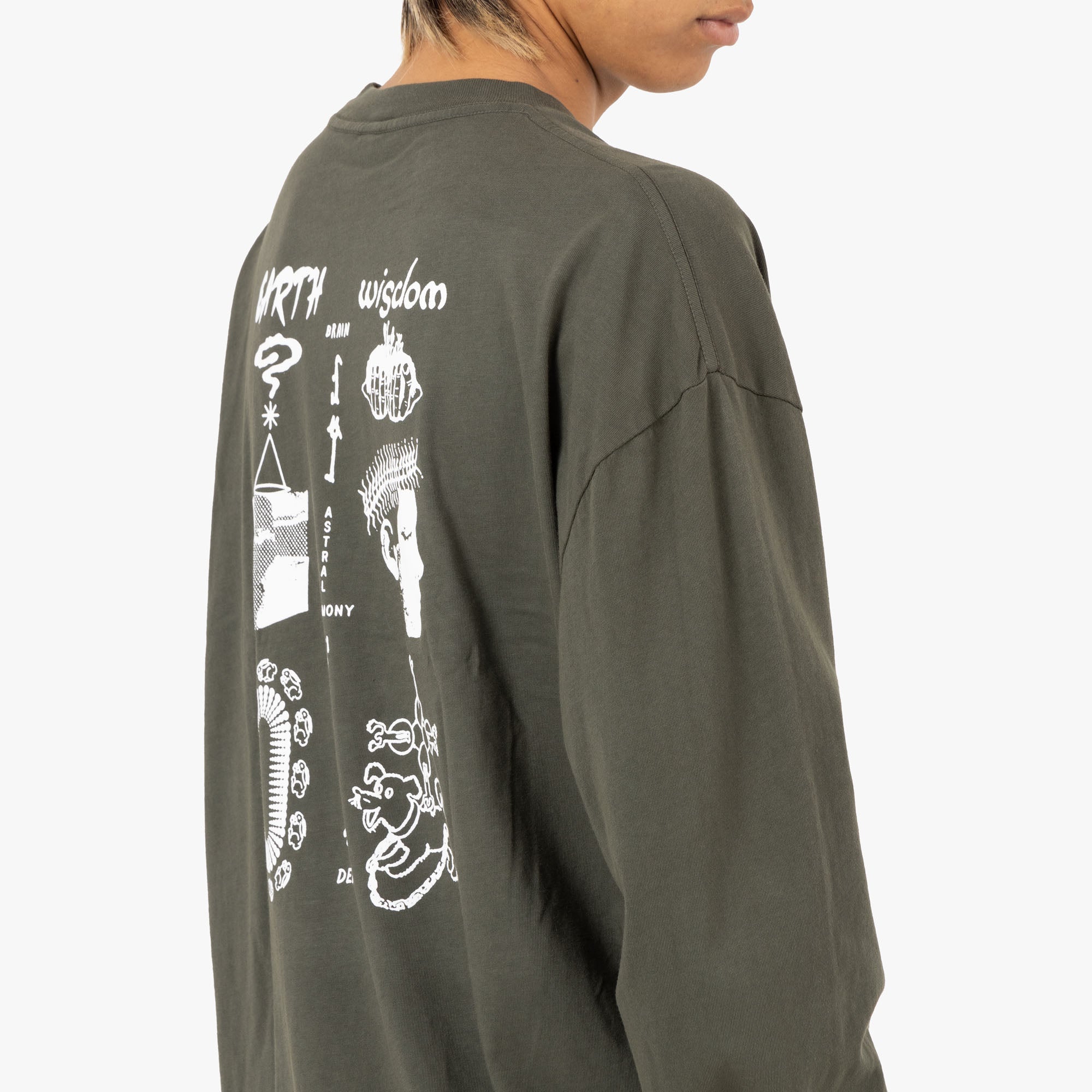 Brain Dead Earth Wisdom L/S Shirt / Dark Green