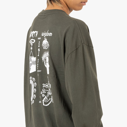 Brain Dead Earth Wisdom L/S Shirt / Dark Green