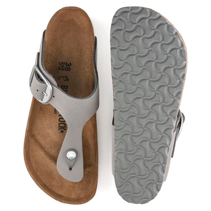 WOMEN'S BIRKENSTOCK GIZEH BIG BUCKLE SANDAL | DOVE GRAY NUBUCK LEATHER