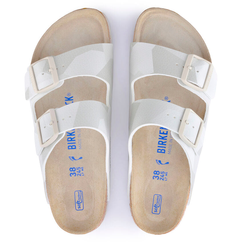 WOMEN'S BIRKENSTOCK ARIZONA SANDAL | DESERT SOIL GEO CAMO SNOW WHITE
