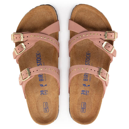 WOMEN'S BIRKENSTOCK FRANCA RIVETS SOFT FOOTBED SANDAL | OLD ROSE