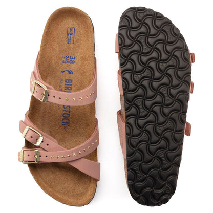 WOMEN'S BIRKENSTOCK FRANCA RIVETS SOFT FOOTBED SANDAL | OLD ROSE