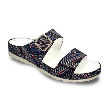 WOMEN'S REVERE PALMA SANDAL | BLACK STRIPE