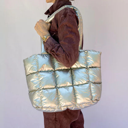 C.O.B by CULTURE OF BRAVE BIGTIME TOTE HANDBAG | CHAMPAGNE