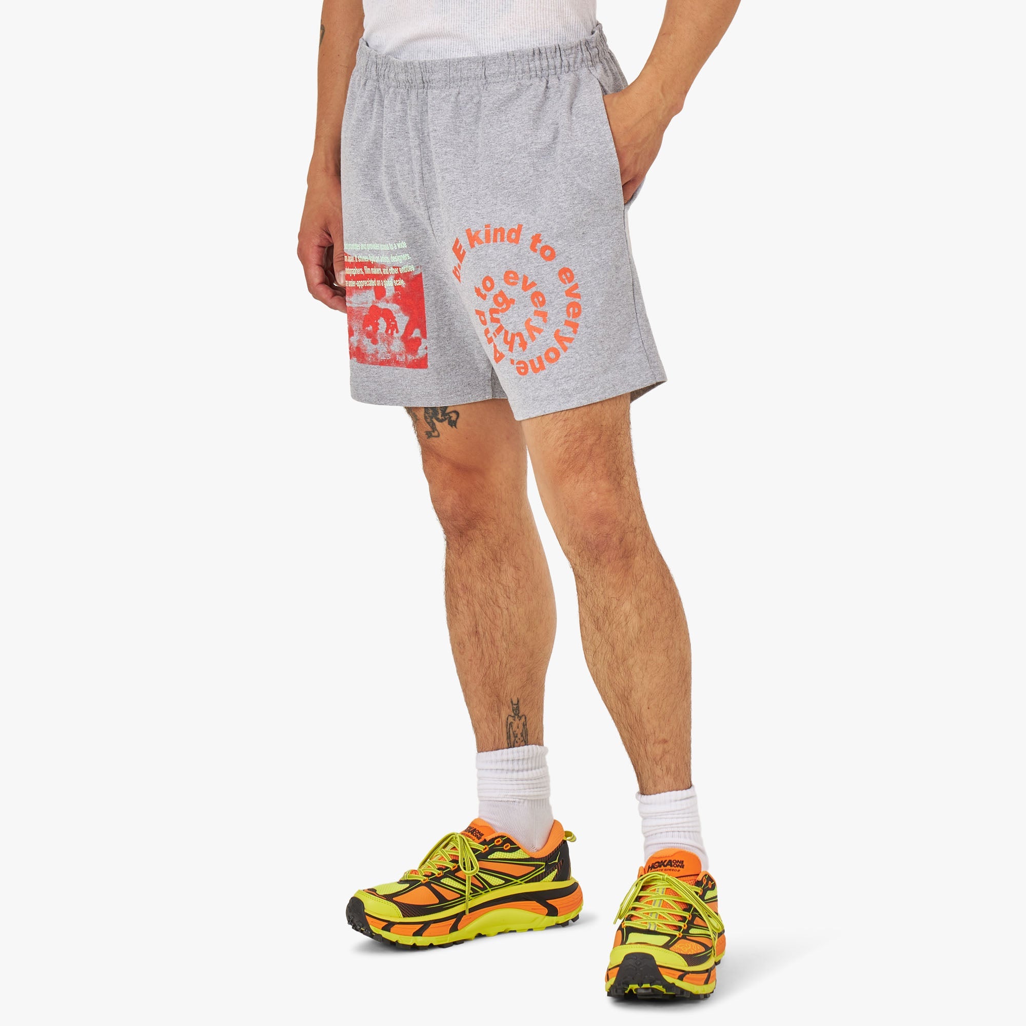 B.Eautiful B.E Kind Jersey Shorts / Heather Grey