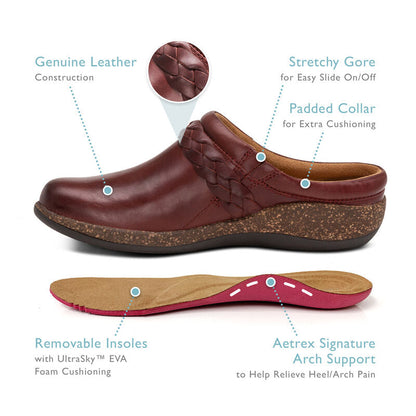 WOMEN'S AETREX LIBBY COMFORT CLOG | BURGUNDY