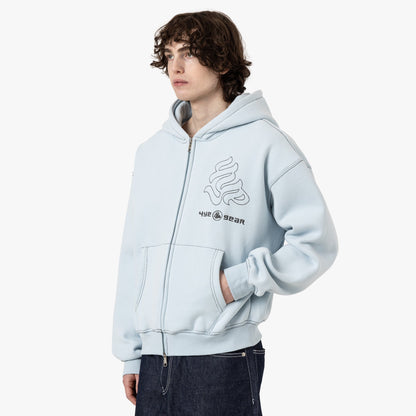 4YE Gear Zip Hoodie / Baby Blue / Black